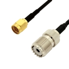 UHF female / SMA male Jumper RG-174 coaxial cable