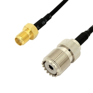 UHF female / SMA female Jumper RG-174 coaxial cable